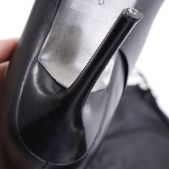 Paolini Designer Leather pointed toe high heel black over the knee boots US 8 - Picture 16 of 16